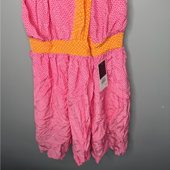 NWT Juicy Couture 100% Silk Halter Dress in Pink Plumeria/Mandarin - Picture 7 of 14